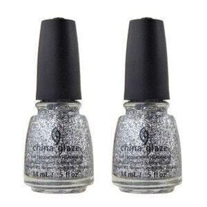 2 PACK China Glaze Star Hopping Collection 1423 Silver of Sorts Nail Polish